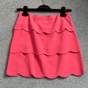 Vibrant Pink Layered Mini Skirt